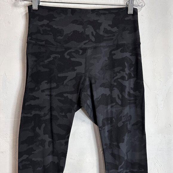 Lululemon Align HR High Rise Pant Legging 28” Camo Black Womens 10 Athletic Gym - Picture 2 of 11